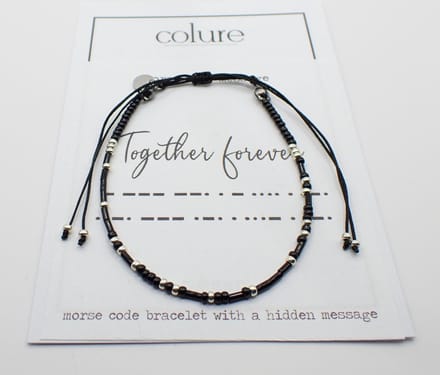 Colure® morse code armband glanzendzwart Together Forever
