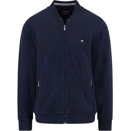 Fynch-Hatton Vest Cardigan Structure Interlock Navy / male