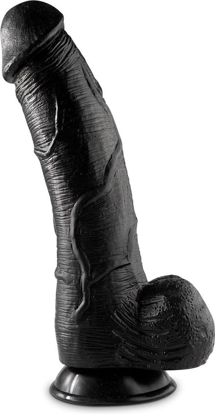 Mr Cock - Hammer - Dildo met balzak - Zuignap - Waterdicht - Flexibel - Zwart - 30cm