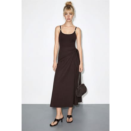 Hoge Taille A-Lijn Wrap Rok met Strikdetail