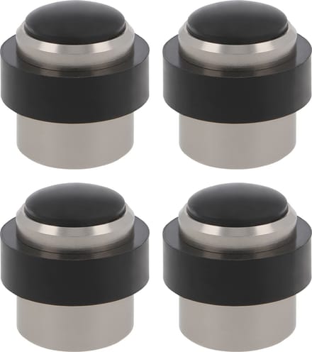 AMIG Deurstopper/deurbuffer - 4x - D30mm - inclusief schroeven - mat zilver