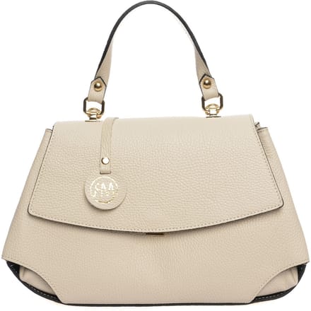Roberta M Beige Rundleer Tas
