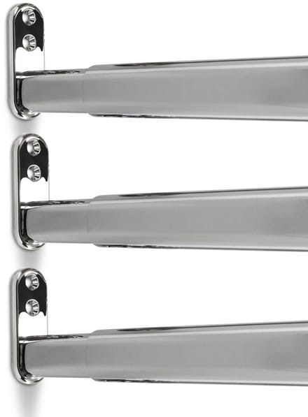 3 x kaststang 900-1100 mm, uitschuifbaar, chroom, ovaal
