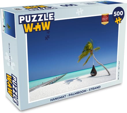 Puzzel Hangmat - Palmboom - Strand - Legpuzzel - Puzzel 500 stukjes