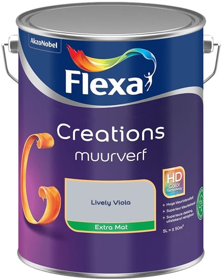 Flexa - Creations Muurverf Extra Mat - Lively Viola - Mengverf - 5 L