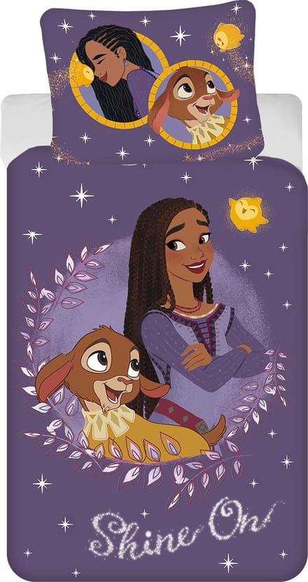 Disney Wish Dekbedovertrek paars- Eenpersoons - 140 x 200 cm