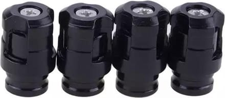 TT-products ventieldoppen Screw-on Black aluminium 4 stuks zwart