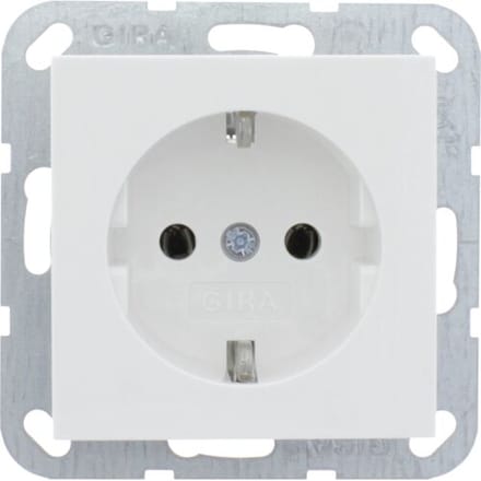 GIRA Systeem 55 Wandcontactdoos met randaarde 1V Zuiver wit MAT 446627
