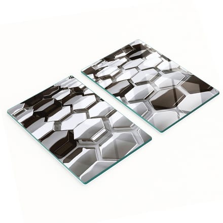 Set van gehard glazen snijplanken met 3D-print, 2x40x52 cm