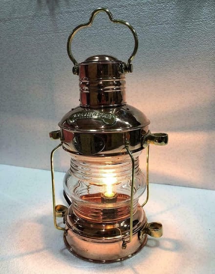 Elektrische Lantaarn - Decoratieve Lamp - Sfeerverlichting Buiten - Messing Koper - 35 cm - Koper
