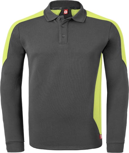 HAVEP Polosweater Bicolor 10075 - Charcoal/Fluo Geel - M