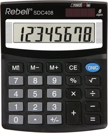 Rebell calculator - SDC408 BX - zwart - RE-SDC408-BX