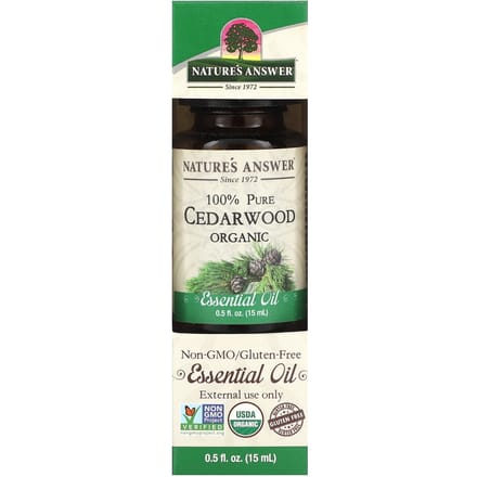 Nature'S Answer, 100% Pure Organic Essential Oil, Cedarwood, 15 Ml (0.5 Fl Oz)