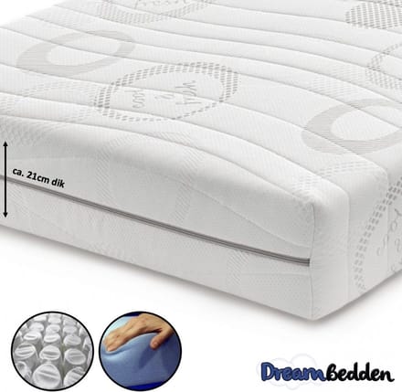 Matras 80x220 - HR 45 Koudschuim - Pocketvering 9-zones - Cool & Fresh -  ca. 21cm dik
