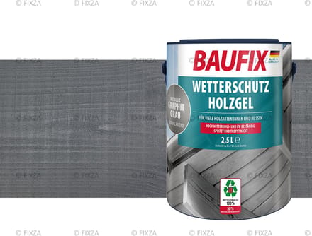 BAUFIX Houtbeschermende Gel- Beits grafietgrijs Metallic 2,5 Liter