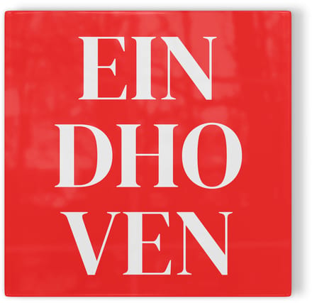 Tegeltje Eindhoven - rood wit - tegeltje stad - tegeltje met tekst