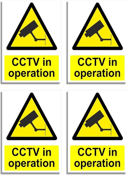 CCTV In Operatie Teken - 4 Pack Waarschuwingsborden voor Beveiliging
