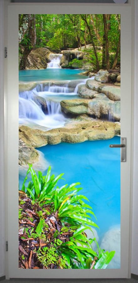 Deurposter 'Waterval 5' - deursticker 75x195 cm