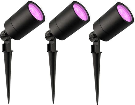 Ledvion - 3X RGBWW LED Prikspots - Zwart - IP65 - 5W - 2M
