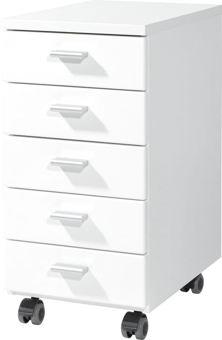 Rollcontainer met 5 Laden - Mobiel Archiefkast - Wit