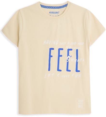 4PRESIDENT T-shirt jongens - Bleached Sand - Maat 92