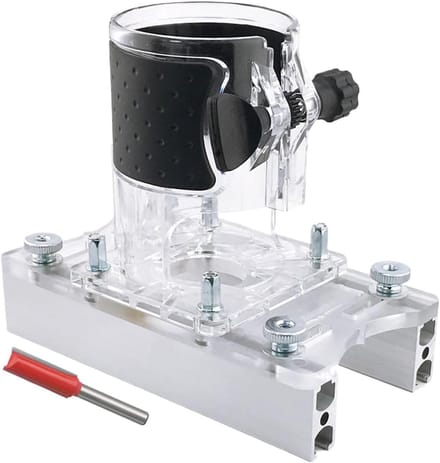 Houtsnijbasis - Routerhouder - Precisiewerk - 2-in-1 Systeem - 65 mm - Zwart