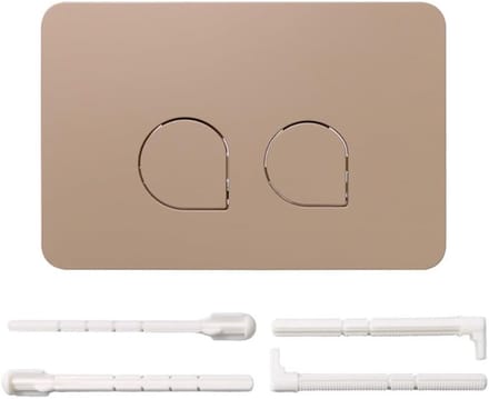 Toilet Spoelplaat - Dubbele Knop - Waterbesparing - Brede Compatibiliteit - 246x146mm - Kaki