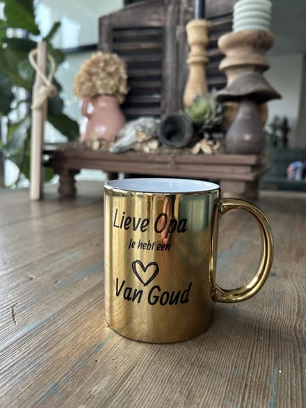 Creaties van Hier - Gouden Mok Opa - 330 ml - Keramiek