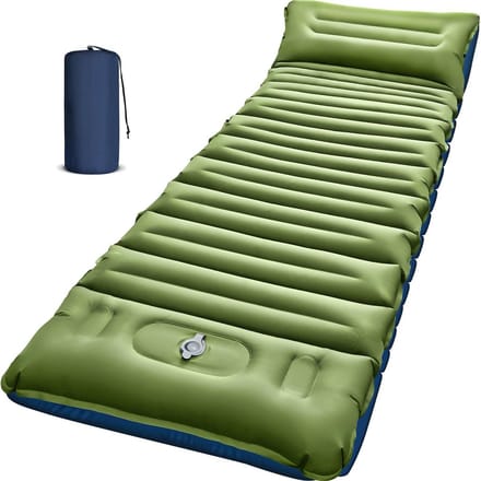 Dikke 13 cm Camping Slaapmat met Ingebouwd Kussen en Voetpomp - Ultralicht & Waterdicht