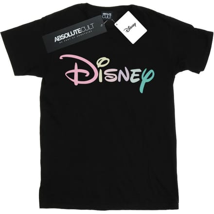 Disney Heren Pastel Logo T-Shirt (Zwart)