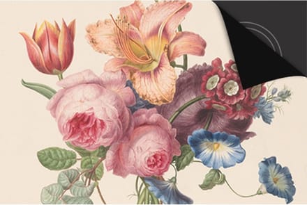 Inductie Beschermer Boeket Roze print Exclusief 90x52cm