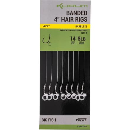 Dobber met een haak Korum Banded Hair (x8)