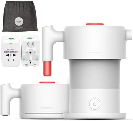 Opvouwbare Waterkoker - Draagbare Ketel - Reizen en Kamperen - Dubbele Spanning - 0.6L Capaciteit - Wit