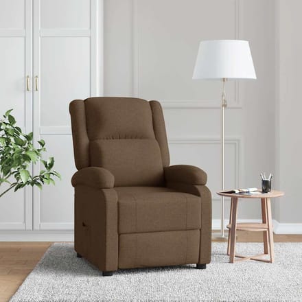 vidaXL - Fauteuil - verstelbaar - stof - bruin
