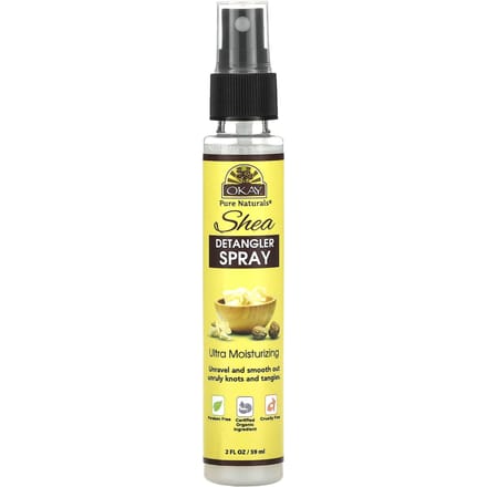 Okay Pure Naturals, Spray démêlant au karité, 2 fl oz (59 ml) yellow