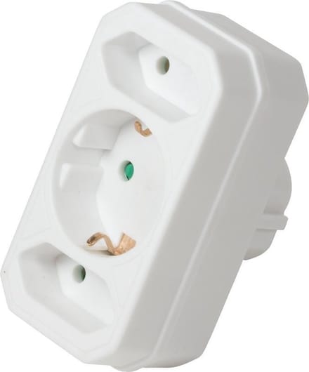 LogiLink LPS221 netstekker adapter Type F Typ C (Eurostekker) + Type F Wit