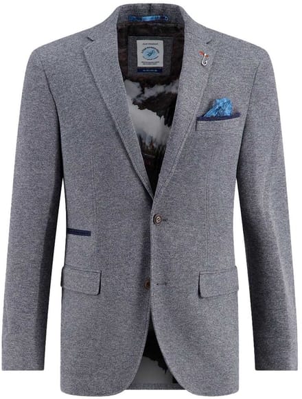 A Fish Named Fred colbert gemeleerd blauw slim fit
