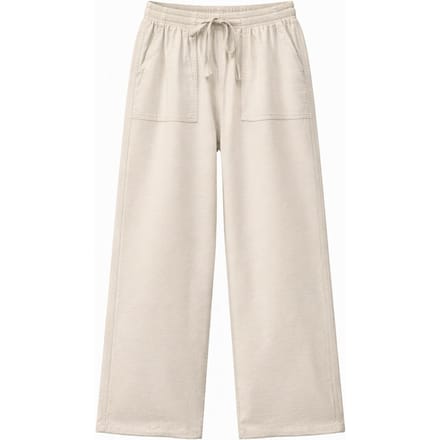 Hoge taille rechte pijpen katoenen broek met striksluiting