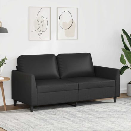 vidaXL - Tweezitsbank - 140 - cm - kunstleer - zwart