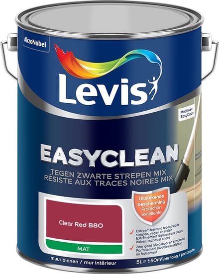 Levis - Easyclean Tegen Zwarte Strepen Mix - Clear Red B80 - Mengverf - 5 L