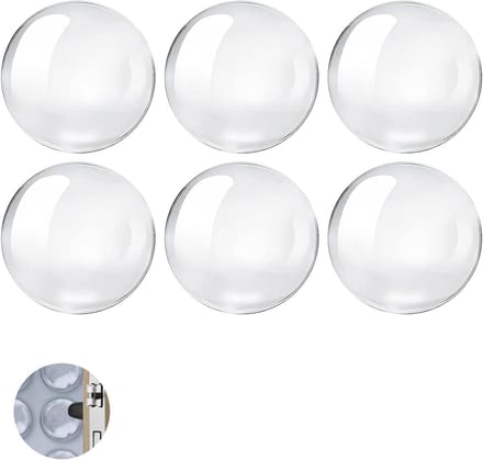 Dailygoods - Deurstopper, transparant, 6 stuks, zelfklevend, schokbestendig