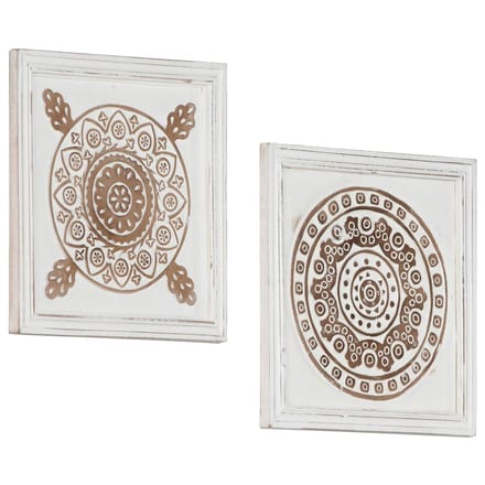vidaXL - Kunst - Decoratie - 2 - st - 40 - x - 40 - x - 1,5 - cm - Geconstrueerd - hout