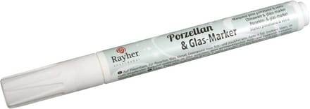 Rayher hobby glasstift/porseleinstift marker - wit - 1-2 mm punt - knutselen
