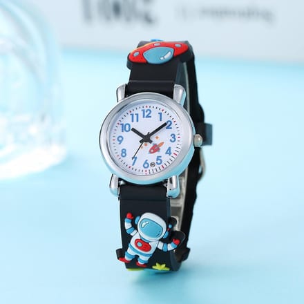 Nieuwe Student Kinderen Cartoon Astronaut UFO Astronaut Quartz Horloge white
