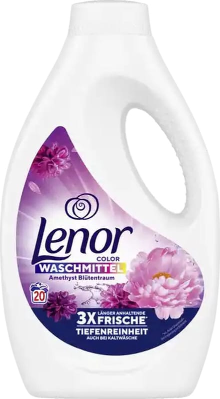 2 x Lenor Vloeibaar Wasmiddel - Color Amethyst Bloemendroom - 2 x 20 Wasbeurten