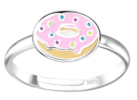 Joy|S - Zilveren donut ring - verstelbaar - voor kinderen