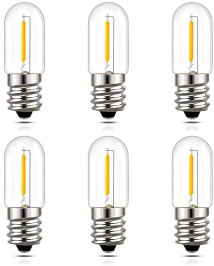 Mini E12 LED gloeilamp 1W warm wit 2200K voor nachtlampen en tafellampen