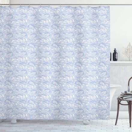 ABAKUHAUS Douchegordijn Jugendstil – Vintage Iris – 175×180 cm – Baby Blue