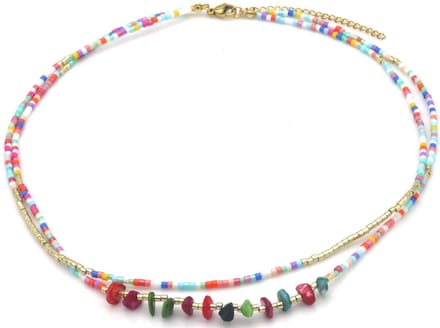 Ketting Gelaagd – Kunststof – 45cm – Multikleur