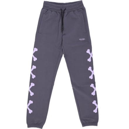 Heren lichtgewicht trainingsbroek Cross Bones broek grijs/lila